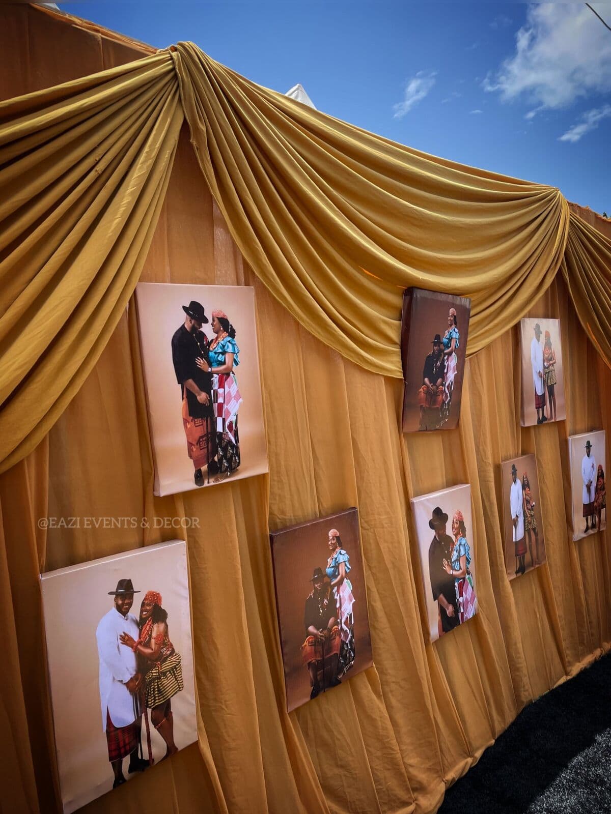 Photo display wall styled by Eazi Events & Decor
